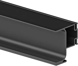 Seitenprofil Vertikal Aluminium Gola Abschluss Für Scharniere Ohne Griffe Länge Stange 2,55m Schwarze