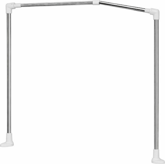 Corner Telescopic L-Type Bathroom Curtain Rod Stainless Steel No Drilling Corner Telescopic L-Type Bathroom Curtain Rod Stainless Steel No Drilling