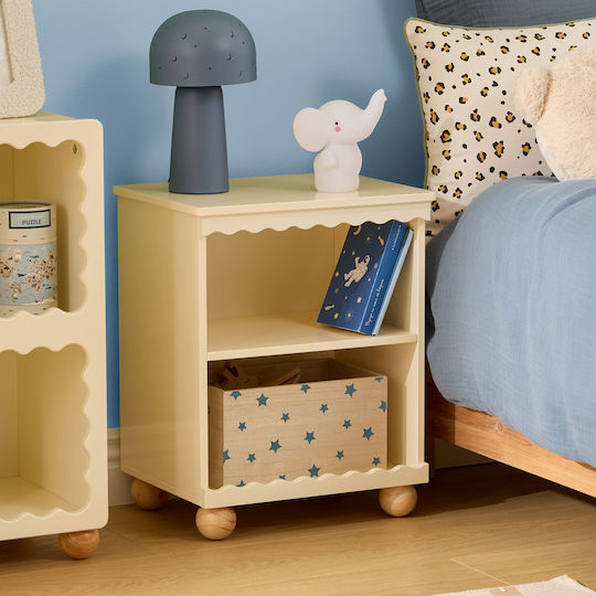 Wooden Beige Bedside Table 40x30x50.5cm
