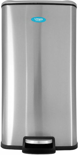 Limpio Limpio Mülleimer aus Inox mit Pedal Silbern 30lt
