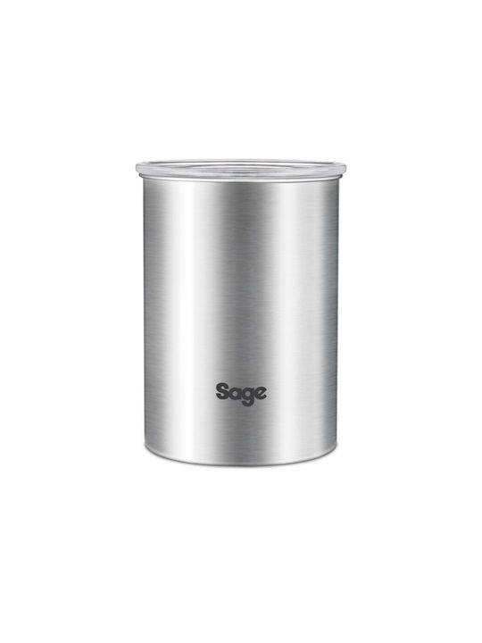 Sage Coffee Jar with Lid Stainless Steel Silver 12x12x17.5cm