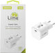 Lime Φορτιστής Χωρίς Καλώδιο GaN με Θύρα USB-C 45W Power Delivery / Quick Charge 3.0 Λευκός (Super Fast)