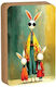 Rabbit Family Easter Decorative Table Piece 9x12cm