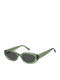 Tommy Hilfiger Women's Sunglasses with Green Horn-Rimmed Frame and Grey Lens