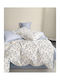 Rythmos Cotton Satin Duvet Cover Set 220x250cm Double with 2 Pillowcases Riley Light Blue