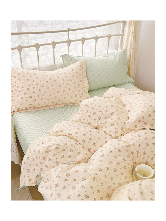 Rythmos Coverlet Set Super King Cotton Satin Green 220x240cm 3 Pieces