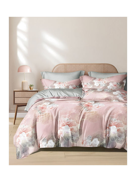 Rythmos Rythmos Coverlet Set Double Cotton Satin Pink 220x240cm 3 Pieces