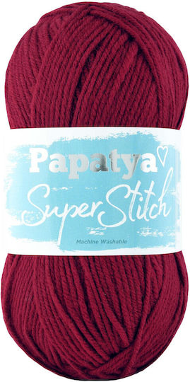 Kamgarn Papatya Super Stitch Knitting Yarn Color 3230 Burgundy Acrylic 100g 200m