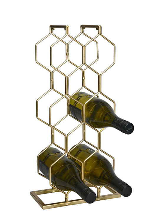 Rack Подова Поставка за 8 Бутилки Златиста 23x11x48см
