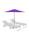 Șezlong Plastic Sun Gri 2 Buc 188x56 cm