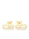 Silver Union Silver Gold Plated Stud Earrings with Stones