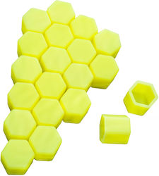 17 Mm Yellow Screw Caps 20 Pcs Set Installation Protection Wheels
