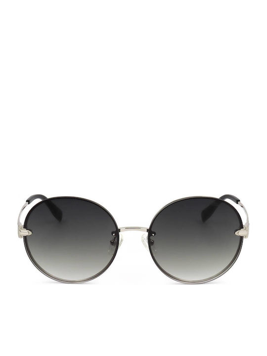 Women's Sunglasses With Silver Frame And Gray Lens