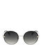 Women's Sunglasses With Silver Frame And Gray Lens