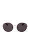 Women Sunglasses with Silver Frame and Gray Lens