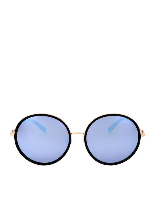 Women's Sunglasses with Black Frame and Blue Lens