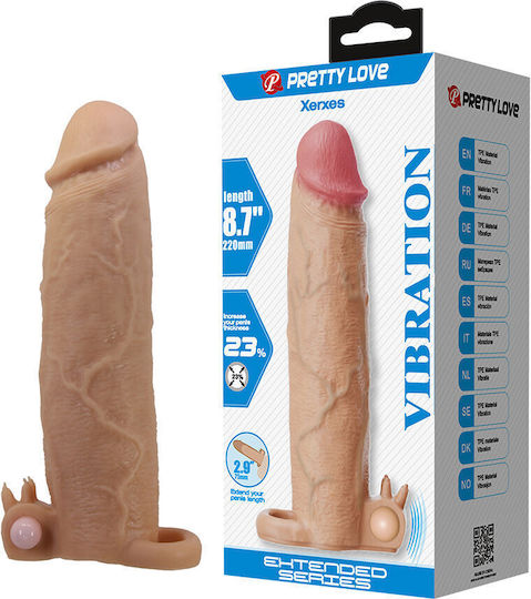 Pretty Love Προέκταση Πέους με Δόνηση Flesh 17.018cm