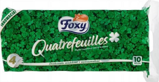Foxy Toilettenpapier 4 Lagen 10 Packungen (140gr/ Rolle)