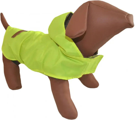 Woofmoda Dog Coat Waterproof Hooded Yellow Medium With Back Length 33 cm