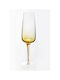Domoletti Set of Champagne Glasses Made of Glass in Honey Colour Goblets 6 Pieces
