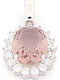 Luxor Hängender Charm Rosette aus Silber mit Zirkon Rosa