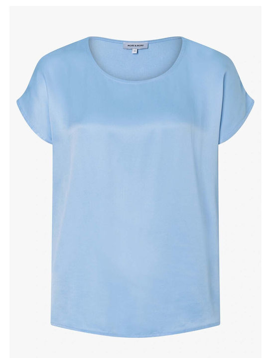 Women's Satin Blouse Light Blue