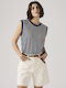 Boxy Γυναικεία Μπλούζα Αμάνικη Ριγέ Peacoat Egret Navy Blue