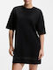 Summer Mini Evening Dress with Mesh Black