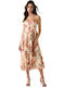 Summer Midi Dress for Wedding Christening Open Back Floral