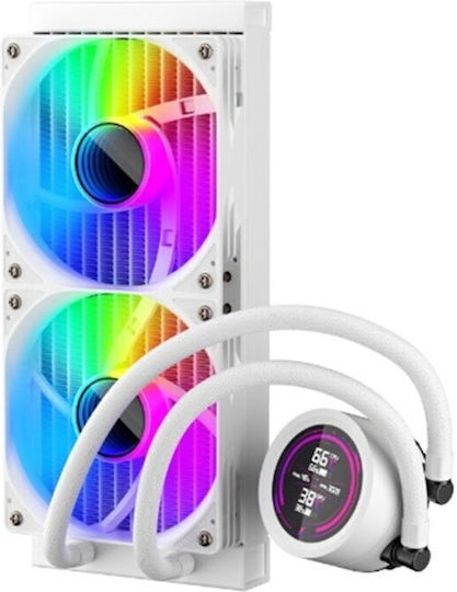 1STPLAYER Thunderstorm TS4 240 Sisteme De Răcire Cu Apă AIO CPU Cu 2 Ventilatoare 120mm Și Led ARGB Albă