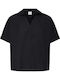 Short Sleeve Women's Cotton Shirt Black