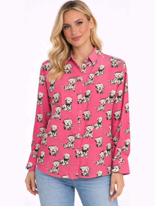 Long Sleeve Women's Shirt Fuchsia SL-20454JC-26SH-Fuchsia