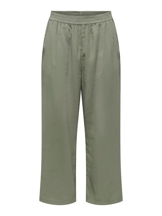 Only Aris Women's Fabric Capri Trousers Smoke O...