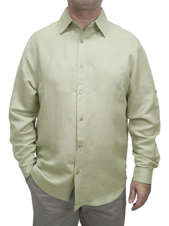 Grace Man Linen Shirt Green