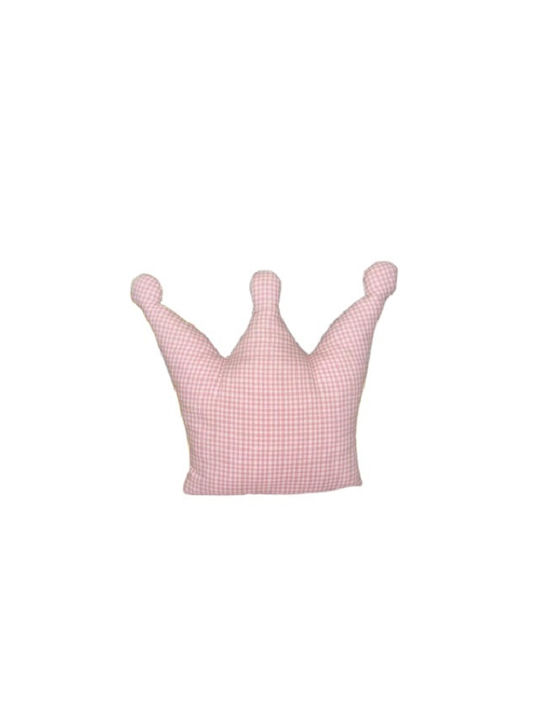 Handgefertigtes Dekoratives Kissen Krone Rosa