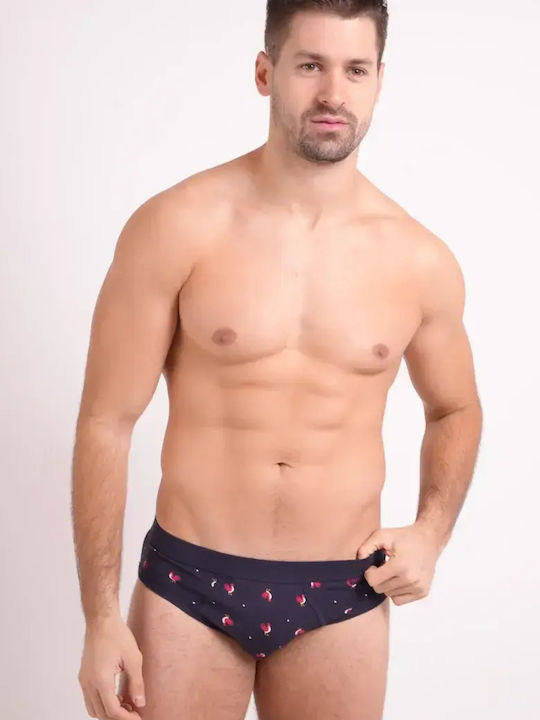 Adamo Men's Slip Blue Printed
