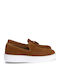 Suede Men's Moccasins in Tabac Brown Colour