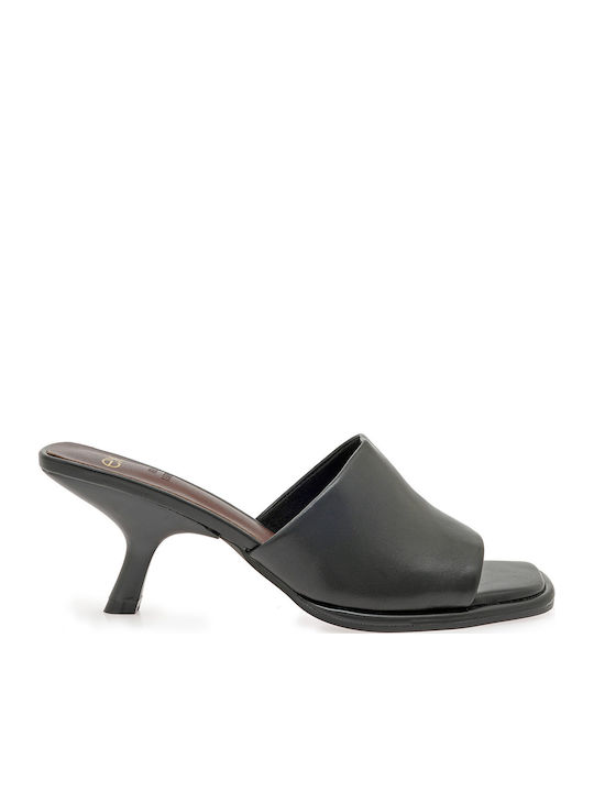 Exe Pantofi Mules Dama Flat În Culoare Neagră