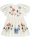 Girls Dress Short Sleeve Floral Ecru