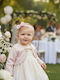 Girls Dress Long Sleeve with Lace Set with Coat Ecru