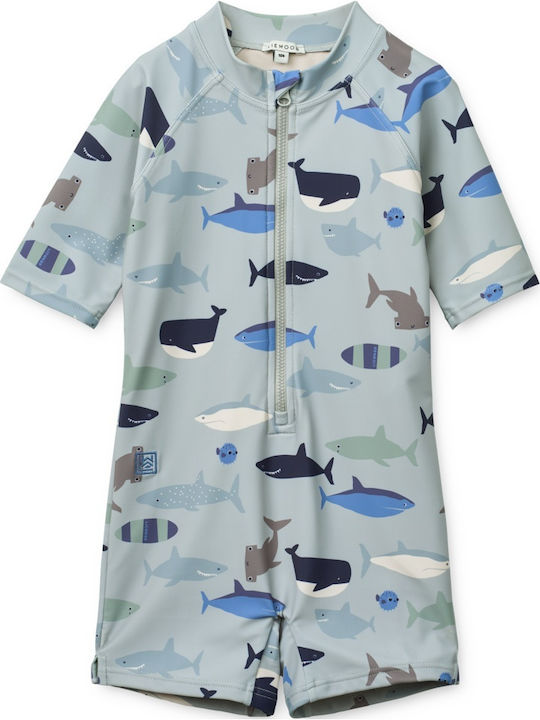 Liewood Shark Παιδικό Μαγιό Ολόσωμο Dove Blue