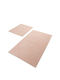 Lenjerii Deosebite Non-Slip Set Of Cotton Bath Mats Ottoman Powder Pink 2 Pieces