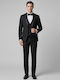 Men's Suit with Vest with Slim Fit Black