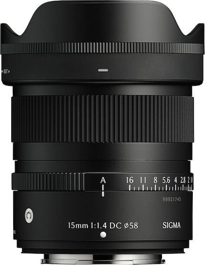 Sigma Crop Фото Обектив 15mm f/1.4 DC Contemporary Стационарен за Fujifilm X Mount Черен