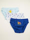 Superheroes Kids Set With Panties Blue White Light Blue 3 Pieces