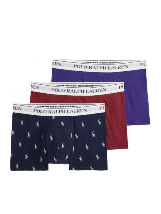 Ralph Lauren Herren Boxershorts Rot/Navy/Lila 3...
