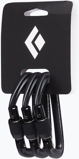 Black Diamond Hotforge Carabiner Cu Șurub 3 Bucăți Negri