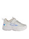 Kids Sports Shoes Running with Hoop & Loop Closure White