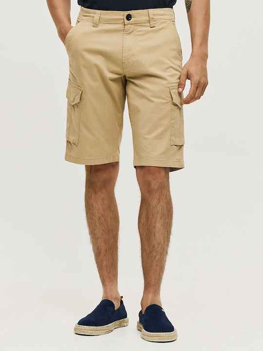 Brokers Jeans Ανδρική Βερμούδα Cargo Μπεζ