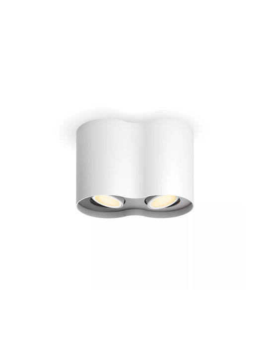 Philips Pillar Διπλό Σποτ σε Λευκό Χρώμα